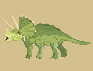 Triceratops dinosaurs vector illustration