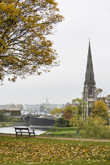 St. Alban's Church and Park in Copenhagen, Denmark