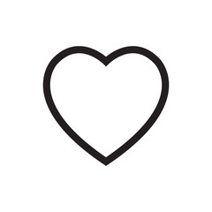 heart shape outline black color isolated vector
