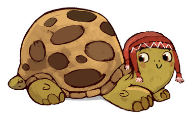 Tortuga domestica con gorro
