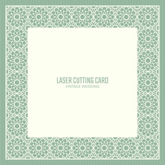 DIY laser cutting vector card. Wedding die cut invitation template. Cutout silhouette stencil. Scrapbook carved paperwork.