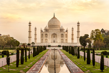 Taj Mahal at sunrise, India