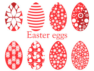 Set of Easter eggs with a pattern. Vector illustration