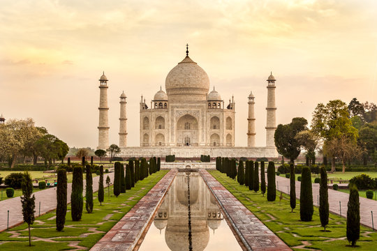 Taj Mahal At Sunrise, India