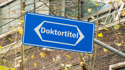 Obraz premium Schild 199 - Doktortitel