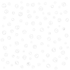 Emotion faces illustrations pattern. Gray images, white background. Vector. Smiles, emoticons.