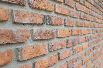 Old brick wall texture with perspective deep