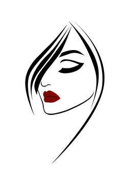 recommend clip art: Beauty fashion woman portrait with red lips