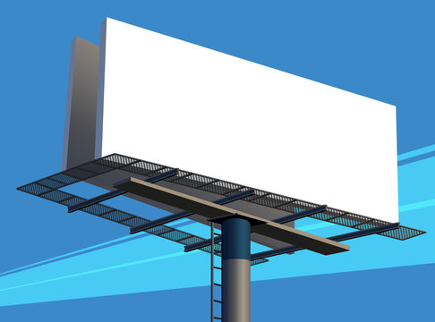 Closeup Illustration Of A Blank Unipole Banner For Outdoor Advertising