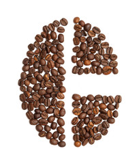 letter C made of coffee bean