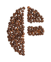 letter F made of coffee bean