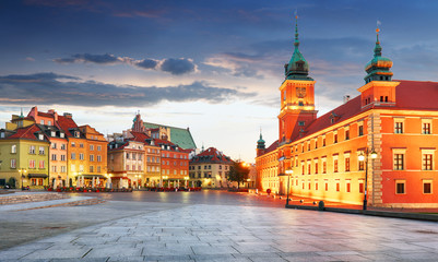 Naklejka na ściany i meble Panorama of Warsaw old town, Poland