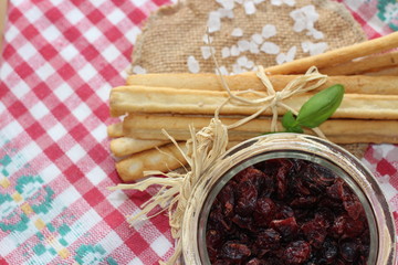 dried cranberries, salted sticks, italian snack, italian food, italian salty sticks, salt, 