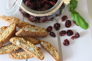 italian food, italian cuisine, italian snack. italian biscuits, cantuccini, cantuccini from Italy, italian biscuits with  almonds, italian biscuits with almonds and cranberries, cranberries, almond, 