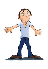 illustration adult man afraid