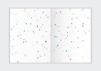 Abstract background annual report template, geometric triangle design business brochure cover