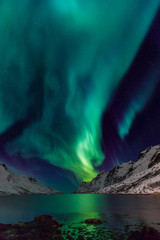 Fototapeta na wymiar Northern lights in scandinavia