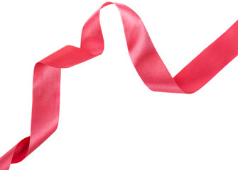 Red shiny ribbon  on white background