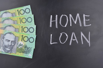 Fototapeta na wymiar Home Loan Concept with Australian Dollars