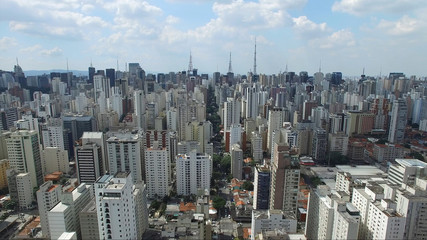 Naklejka premium Aerial View of Skyscrapers in Sao Paulo, Brazil