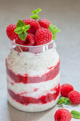 Chia seed pudding with berries