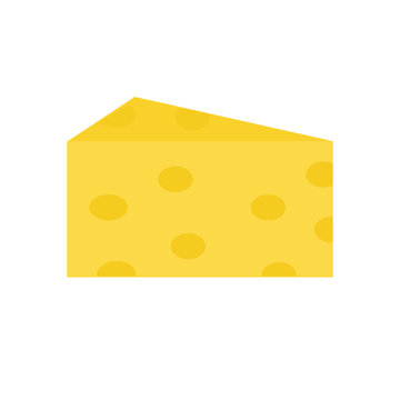 Cheese flat icon. Isolated vector on white background.
