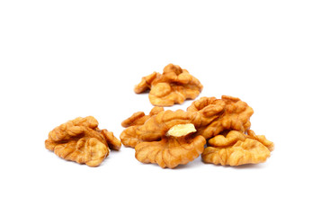Healthy walnuts isolated on white background