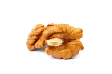 Healthy walnuts isolated on white background