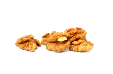 Healthy walnuts isolated on white background
