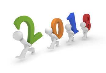 Teamwork concept 2018 3d image