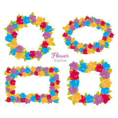 Flower Frame. Wreath Sets of Various Blossoms