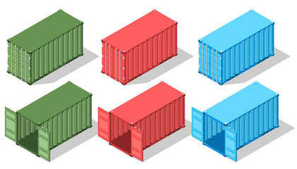 Large metal containers for transportation.