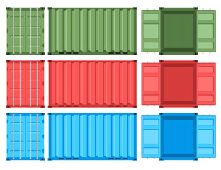 Set of metal containers for the transportation