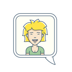 Chat bubble with avatar symbol. Vector icon of communication