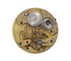 Dismantled clockwork mechanism