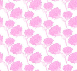 Floral seamless pattern. Hand drawn creative flower. Colorful artistic background with blossom. Abstract herb. It can be used for wallpaper, textiles, wrapping, card. Vector illustration, eps10