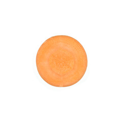 Chopped carrot slices isolated on white background