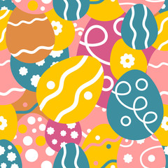 Seamless easter pattern. Vector illustration for design holiday cards or fabric.