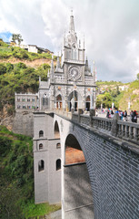 Las Lajas Sanctuary -  church built inside the canyon of the Guáitara River.
