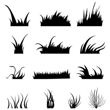 Vector Set of Grass Silhouettes