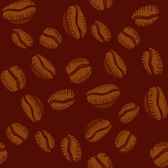 Seamless pattern of arabica coffee beans
