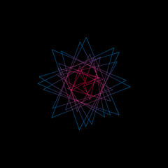 Abstract geometric shape of lines. Vector outline illustration.