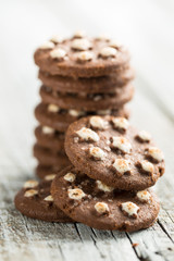 Fototapeta na wymiar Dark chocolate cookies.