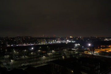 Naklejka premium View of milan after sunset
