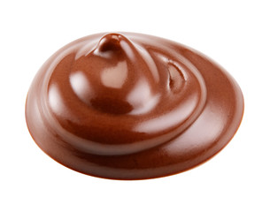 Hot melted milk chocolate. Swirl isolated on white background. With clipping path. Full depth of field.