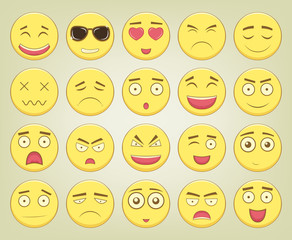 Emoticon set. Emoticon for web site, chat, sms. Modern flat design. Vector