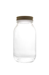 An empty old glass jar