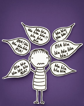 Series of  a Little hand drawn Man, Concepts - Too Much Bla Bla Bla, Advice