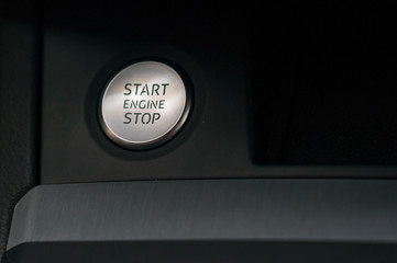Start and stop button in the car.