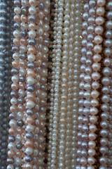 Multicolored pearl beads on the market